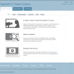 Spanish in Texas Corpus website screenshot