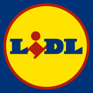 Lidl logo - Dark blue and red logo text Lidl in front of a yellow circle with red borderline on top of a dark blue square  - http://www.lidl.de/cps/rde/xchg/lidl_de