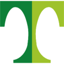 Tengelman logo - Large serif T, with one light green and a dark green side - http://www.kaisers.de/